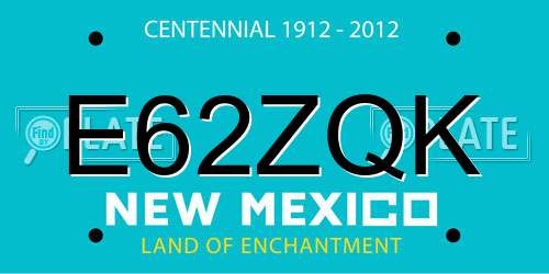 E62ZQK New Mexico License Plate