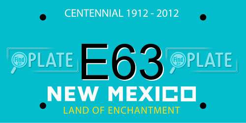 E63 New Mexico License Plate