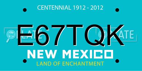 E67TQK New Mexico License Plate