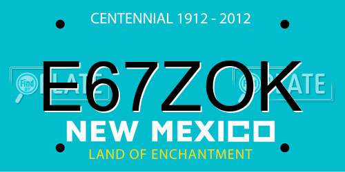 E67ZOK New Mexico License Plate