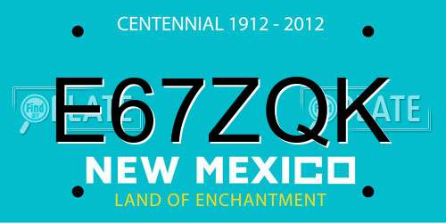 E67ZQK New Mexico License Plate