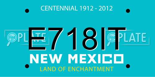 E718IT New Mexico License Plate