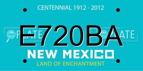 E720BA New Mexico License Plate