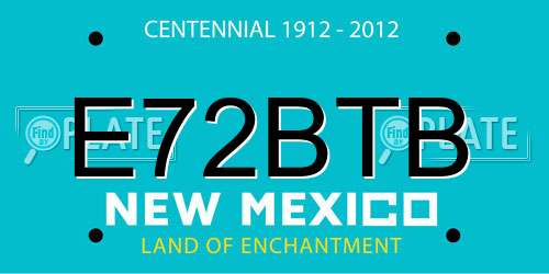 E72BTB New Mexico License Plate