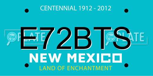 E72BTS New Mexico License Plate