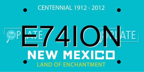 E74ION New Mexico License Plate