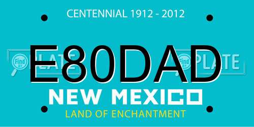 E80DAD New Mexico License Plate