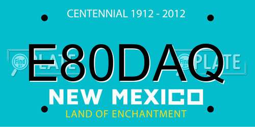 E80DAQ New Mexico License Plate