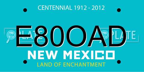 E80OAD New Mexico License Plate