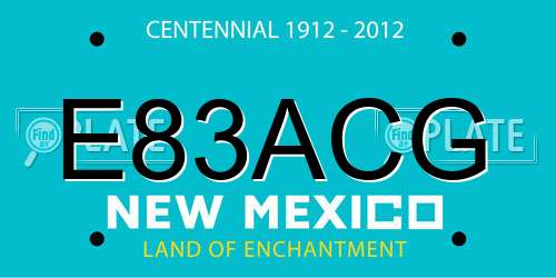 E83ACG New Mexico License Plate