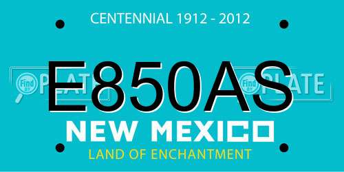E850AS New Mexico License Plate