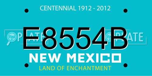 E8554B New Mexico License Plate