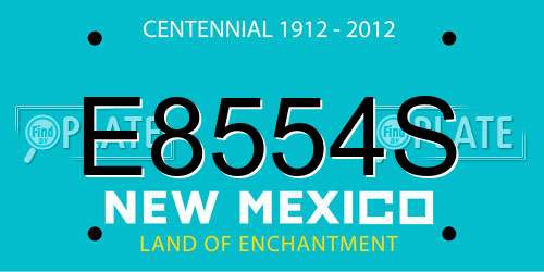 E8554S New Mexico License Plate