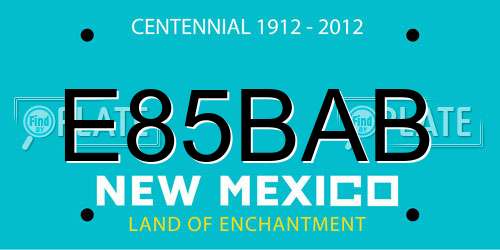 E85BAB New Mexico License Plate