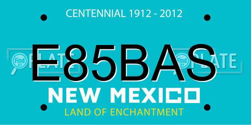 E85BAS New Mexico License Plate