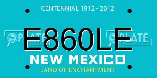 E860LE New Mexico License Plate
