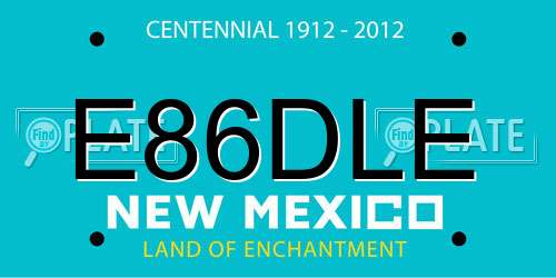 E86DLE New Mexico License Plate