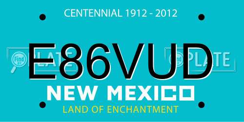 E86VUD New Mexico License Plate
