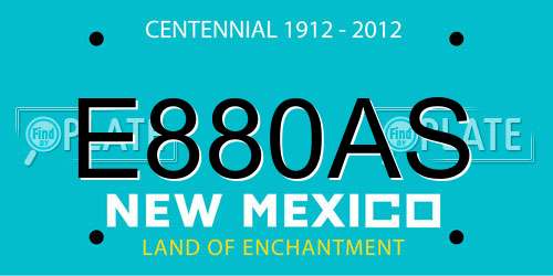 E880AS New Mexico License Plate