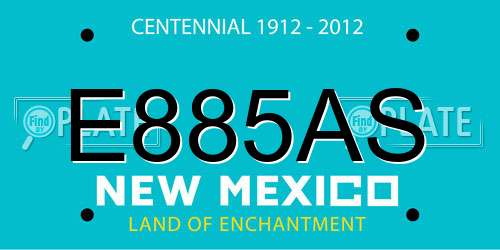 E885AS New Mexico License Plate