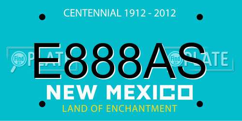 E888AS New Mexico License Plate
