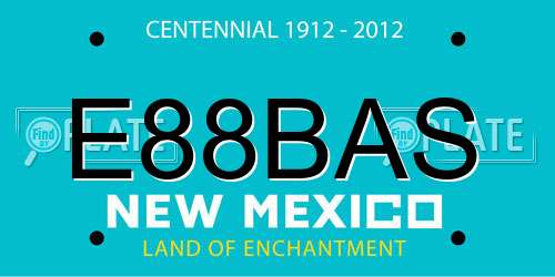 E88BAS New Mexico License Plate