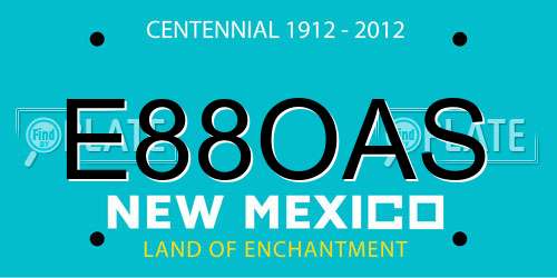 E88OAS New Mexico License Plate