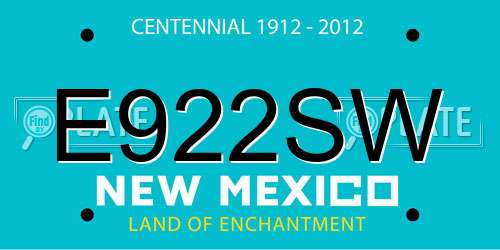 E922SW New Mexico License Plate