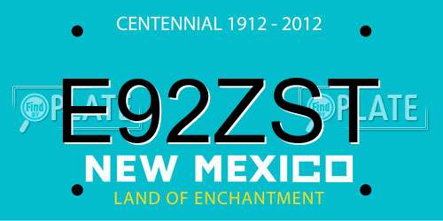 E92ZST New Mexico License Plate