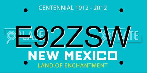 E92ZSW New Mexico License Plate