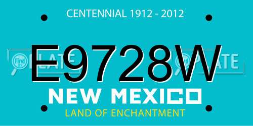 E9728W New Mexico License Plate