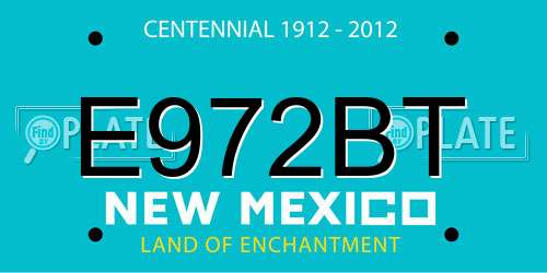 E972BT New Mexico License Plate