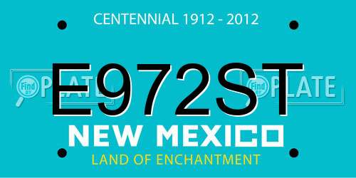 E972ST New Mexico License Plate