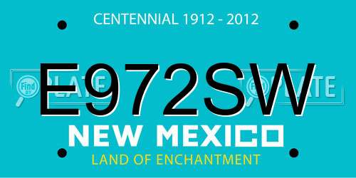 E972SW New Mexico License Plate