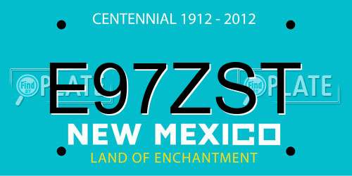 E97ZST New Mexico License Plate