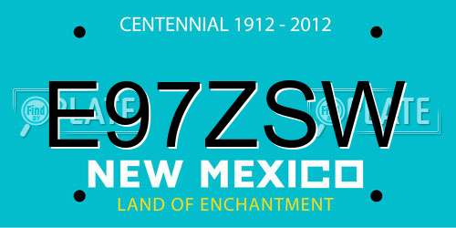 E97ZSW New Mexico License Plate
