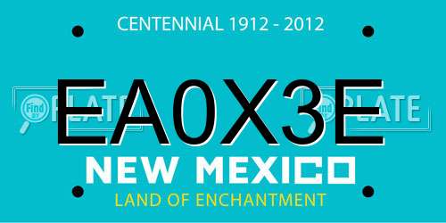 EA0X3E New Mexico License Plate
