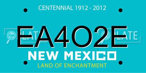 EA4O2E New Mexico License Plate