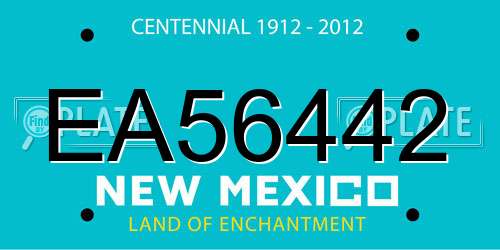 EA56442 New Mexico License Plate