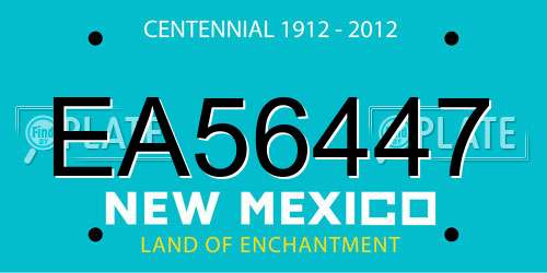 EA56447 New Mexico License Plate