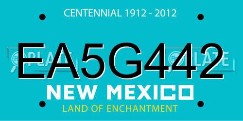 EA5G442 New Mexico License Plate