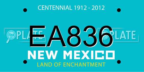 EA836 New Mexico License Plate