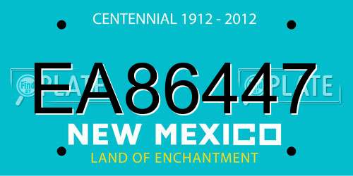 EA86447 New Mexico License Plate
