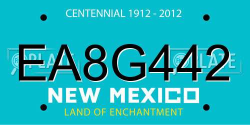 EA8G442 New Mexico License Plate