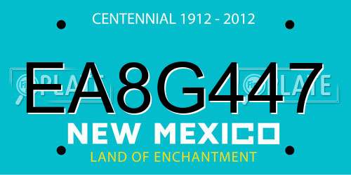 EA8G447 New Mexico License Plate