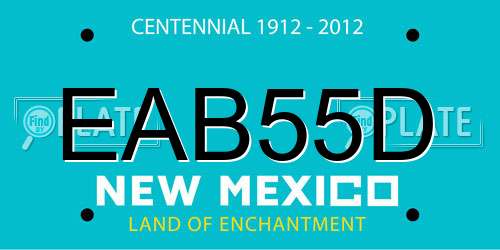 EAB55D New Mexico License Plate