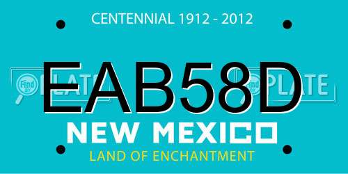 EAB58D New Mexico License Plate