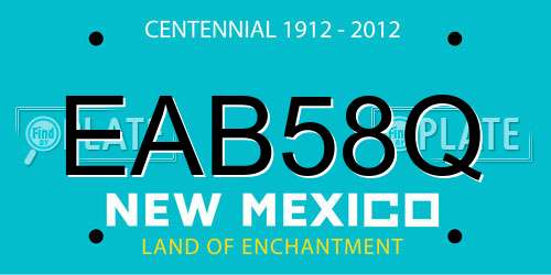 EAB58Q New Mexico License Plate