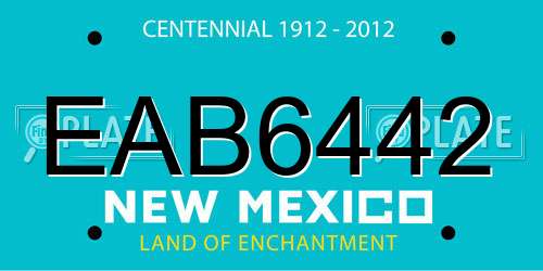 EAB6442 New Mexico License Plate