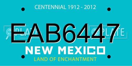 EAB6447 New Mexico License Plate